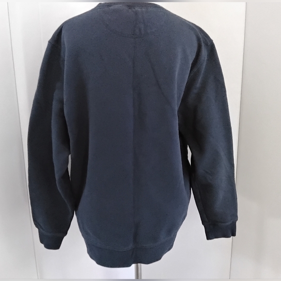 LL Bean Traditional Fit V-Stitch Crew Neck Navy Blue Sweatshirt Sz M Reg - Picture 3 of 7